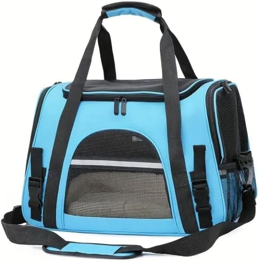 Cat Carriers, Dog Carriers, Pet Carriers – Airline-Approved Soft-Sided Bag for Cats & Small Dogs (Up to 15 lb), Foldable, Breathable Mesh, Privacy Cover, Washable & Lightweight