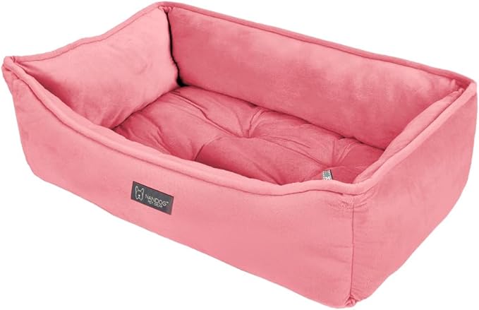 NANDOG Reversible Dog Bed from The Signature Collection– Luxury Cloud-Soft Pet Bed for Medium to Large Dogs & Cats, Premium Pet Gear, Reversible Design, Plush Comfort, Modern Style - Pink