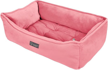 NANDOG Reversible Dog Bed from The Signature Collection– Luxury Cloud-Soft Pet Bed for Medium to Large Dogs & Cats, Premium Pet Gear, Reversible Design, Plush Comfort, Modern Style - Pink
