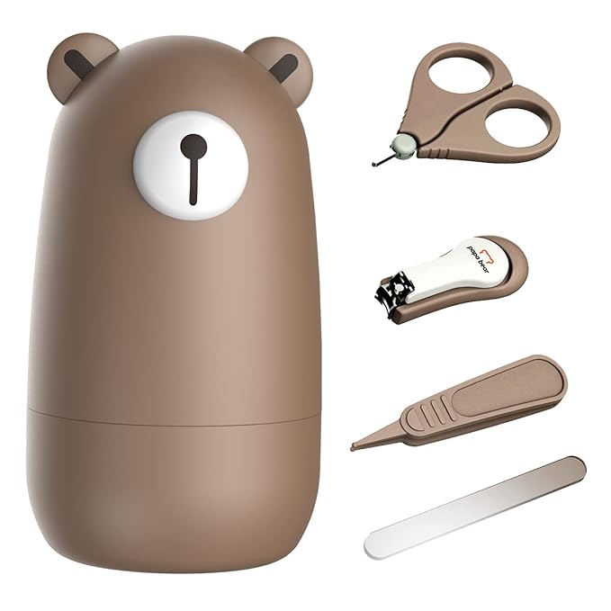 Baby Nail Clippers Set with Cute Case, Infant Fingernail and Toenail File Kit for Newborn Manicure and Pedicure, New Mom Grooming Gift
