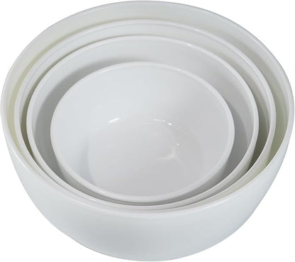 Set of 4 Plastic Prep Bowls with Lids，Microwave and Dishwasher Safe,Ideal for Baking, Prepping, Cooking and Serving Food (White)