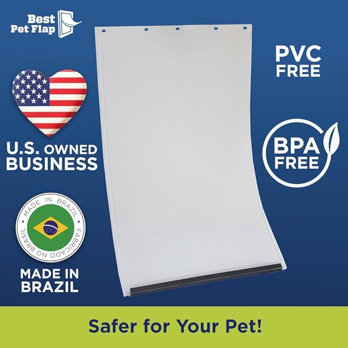 Best Pet Flap Large Replacement Dog Door Non PVC Flap Fits PetSafe PAC11-11039 - Measures 10 1/8" x 16 7/8" Longer Lasting, Most Energy Efficient, Less Shrinkage, BPA Free (Pack of 2)