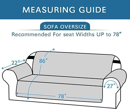 H.VERSAILTEX Reversible Sofa Slipcover Furniture Protector Water Resistant 2" Elastic Straps Sofa Cover Couch Covers Pets Fit Sitting Width Up to 78" (Oversized Sofa: 86" x 132", Desert Sage/Beige)