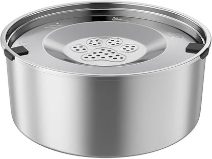 3L/101oz Stainless Steel Dog Water Bowl with Floating Disk – Spill Proof & Slow Drinking Pet Feeder for Dogs & Cats – No Mess Travel Water Dispenser for Car & Home Use (Dog Water Bowl, 3L/101oz)