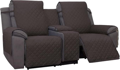 PureFit Recliner Cover, 2 Seat, Water Resistant, Reversible, Non-Slip, Washable, Chocolate/Beige