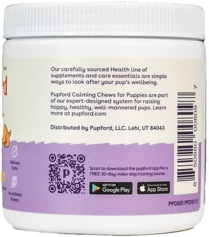 Pupford Calm Dog Supplement, Natural Calming Chews for Dogs with Anxiety, Supports Relaxation & Emotional Regulation, No Melatonin, String Cheese Flavor (60 Soft Chews)