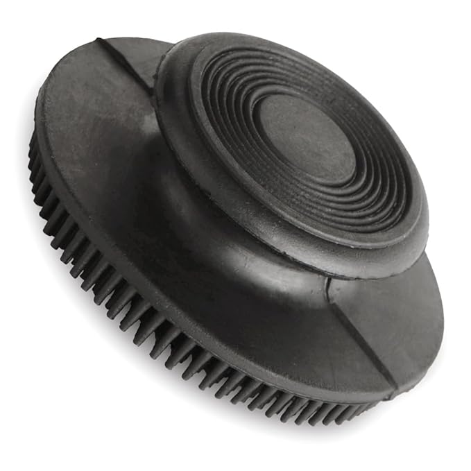 Jeffers Face & Finishing Brush for Dogs, Cats, Horses – Soft Rubber Grooming Tool for Face, Ears, Fur, Coat, Bath, Shedding, Deshedding, Pet Brush for Sensitive Areas, Small Compact Size - Black