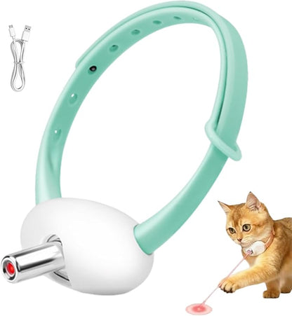Automatic Laser Collar for Cats, Wearable Self-Play Cat Toy with Adjustable Angle & Flashing Mode, USB-C Rechargeable, Gifts for Indoor Cats