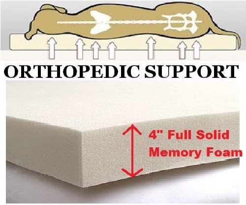 41"X27"X4" Sudan Brown Style Orthopedic Waterproof Memory Foam Pet Pad Bed for Medium Large Dog Crate Size 42"X28" with 2 External Covers.