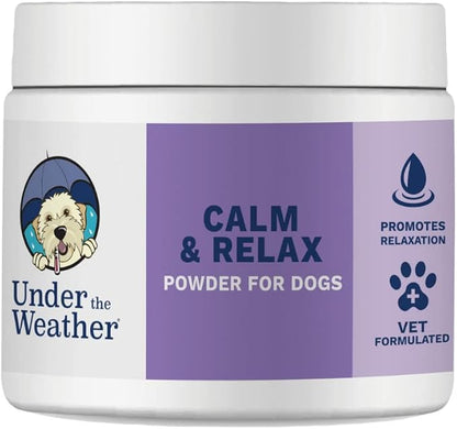 Under The Weather Calming Powder for Dogs | Vet Formulated All-Natural Calming Supplement for Dogs | Help Reduce Stress & Anxiety for Dogs | 120 Servings