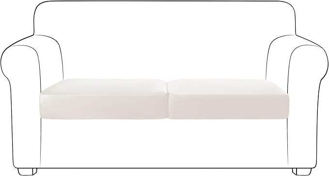 Yates Home PU Leather Couch Sofa Cushion Slipcover Water-Proof Elastic Chair RV Seat Covers Loveseat Sofa Furniture Protector Slip Cover for Seater Replacement Living Room（2 Pieces, Beige）