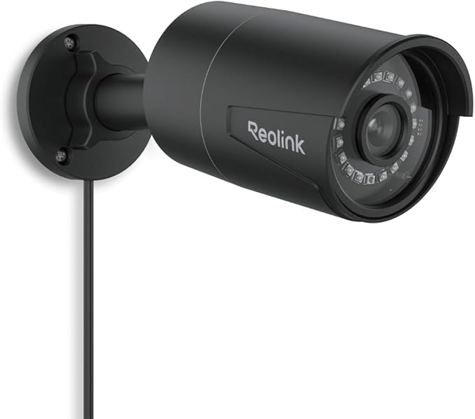 REOLINK 5MP Security PoE Camera, Surveillance Outdoor Indoor, Human/Vehicle/Pet Detection, 100ft IR Night Vision, Work with Smart Home, Support 512GB SD Card, Time-Lapse, RLC-510A(Black)