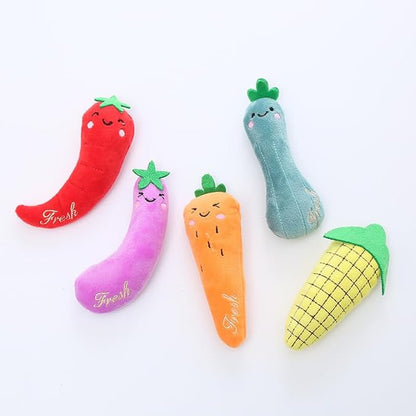 Red Cat Catnip Toys Cat Mint Toys Dog Kitten Chew Toy Funny Indoor Farm Theme Vegetable Shaped Cute Teeth Bite Toys Pet Supplies(Chili)，Toys，Catnip Toys