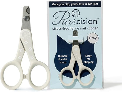 Necoichi Purrcision Feline Nail Clippers | Lever Principle Cat Nail Clipper | Butter-Smooth Cuts | Seki, Gifu Swordsmith Craftsmanship | Stainless Steel Cat Claw Trimmer for Indoor Cats (Gray)