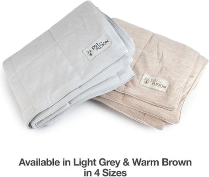 PetFusion Premium Cat and Dog Cooling Blanket. Lightweight | Machine Washable | Multiple Sizes: for Pets Small to Extra-Large | Multiple Colors: Grey and Brown Blanket