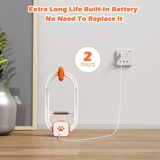 Rechargeable Electric Cat Teaser with Remote – Interactive Door Clip Teaser for Cats, 2 Motion Modes (360° Spin & Irregular Jumping), Smart Auto Cat Toy for Exercise & Fun (No Remote)(Orange)