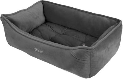 NANDOG Reversible Dog Bed from The Signature Collection– Luxury Cloud-Soft Pet Bed for Medium to Large Dogs & Cats, Premium Pet Gear, Reversible Design, Plush Comfort, Modern Style - Dark Grey