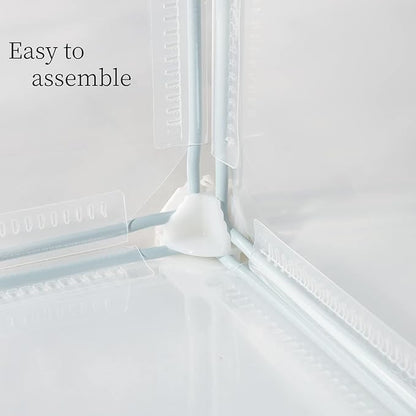 LURIVA Transparent Clear Small Animal Playpen, Guinea Pig Cages, Puppy Dog Playpen, Pet Playpen, Rabbit Bunny Indoor Outdoor Fence Pen Enclosure, White Clear Plastic Playpen,12 X 12 Inch, 24 Panels