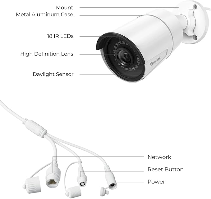REOLINK 5MP PoE Security Camera, Outdoor Indoor Surveillance for home, Person/Vehicle/Pet Detection, Time-Lapse, 100ft IR Night Vision, Work with Smart Home, support 512GB SD Card, RLC-510A(Pack of 2)