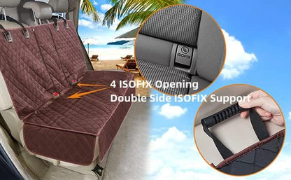 ANOSOSPECIAL Dog Car Seat Cover for Back Seat Cover for Kids,Non Stick Fur Rear Seat Protector for Pet,Nonslip Waterproof Universal Fit Interior for Auto SUV(XL, Coffee Brown)