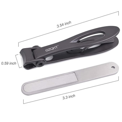 SZQHT Ultra Wide Jaw Opening Nail Clippers Set, Toenail Clippers for Thick Nails, Heavy Duty Nail Cutter, Stainless Steel Toe Nail Clippers for Seniors, Men & Women Manicure,Pedicure,Big(Gray)