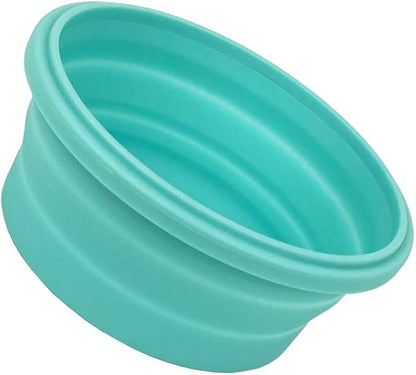 Collapsible Bowl Silicone Collapsible Container Food Storage Containers Collapsible Camping Bowl for Travel Camping Hiking with Airtight Plastic Lids and 2Pack Silicone Dish Sponges- Blue, 1200ml