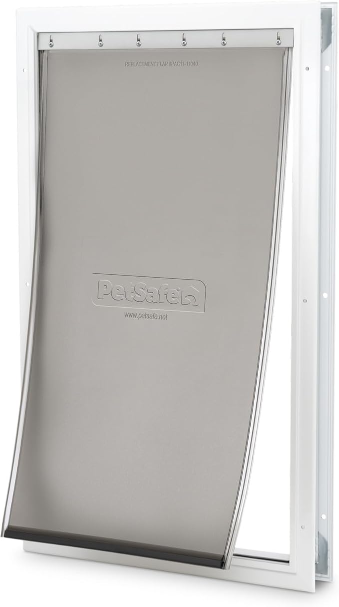 PetSafe Freedom Aluminum Pet Door - Easy Installation Heavy Duty Dog & Cat Door with Magnetic Tinted Flap - Long-Lasting Pet-Friendly Design - Extra Large - for Dogs Up to 220 lb