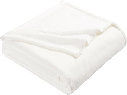 DREAMNINE Extra Large Solid Soft Comfy Fluffy Fleece Bed Blanket King Size 90" x 108", Luxury Decorative Fuzzy Blankets for Bedroom, Big Cozy Shaggy Warm Flannel Blanket for Winter Autumn Pet, White
