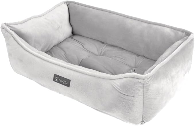 NANDOG Reversible Dog Bed from The Signature Collection– Luxury Cloud-Soft Pet Bed for Medium to Large Dogs & Cats, Premium Pet Gear, Reversible Design, Plush Comfort, Modern Style - Light Grey