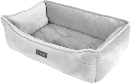 NANDOG Reversible Dog Bed from The Signature Collection– Luxury Cloud-Soft Pet Bed for Medium to Large Dogs & Cats, Premium Pet Gear, Reversible Design, Plush Comfort, Modern Style - Light Grey