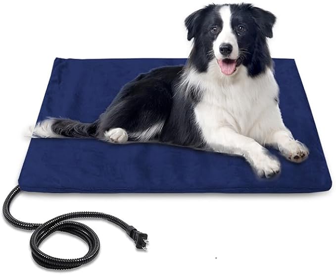Pet Heating Pad with Chew Resistant Cord,Indoor Waterproof Heated Pet Mat with Constant Temperature and Machine Washable Cover for Dog and Cat, 70x40CM (Medium, Geometric)