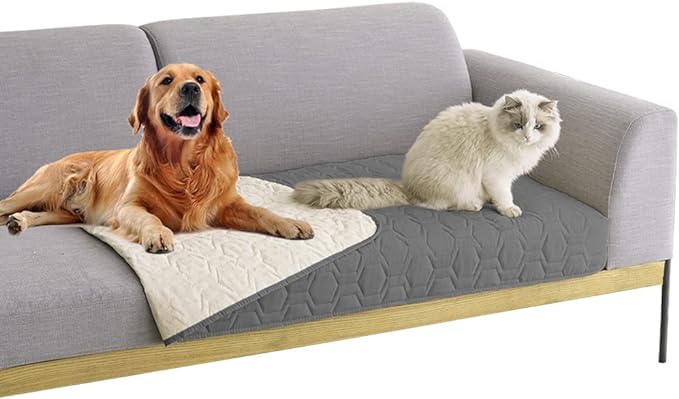 Tcksstex Waterproof and Non-Slip Dog Bed Cover and Pet Blanket Sofa Pet Bed Mat ，car Incontinence Mattress Protectors Furniture Couch Cover for Most Cats Dogs,Pets（30x70-Dark Grey）
