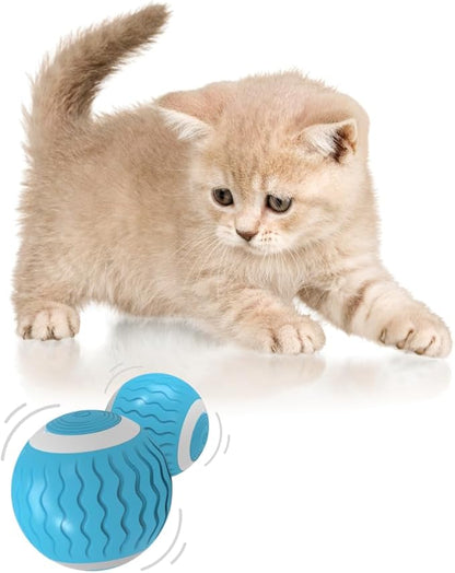 Cat Toys Interactive Spinning Ball, Automatic Rolling Smart for Cats Training, with Flashing LED Lights, and it’s USB Rechargeable. Food Grade Silicone Material. (Emerald Green)