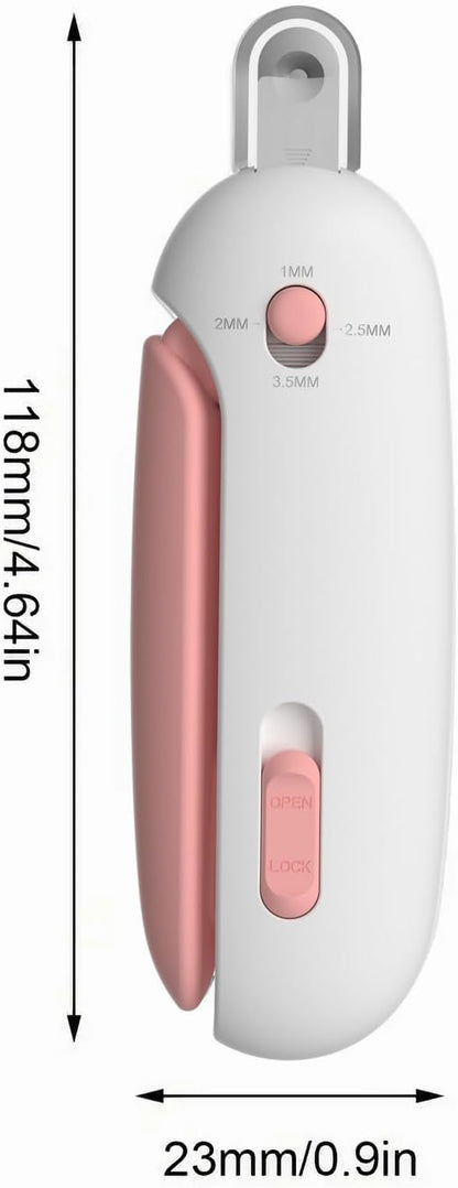 Adjustable Cat Nail Clipper to Avoid Excessive Cutting, Cat Nail Trimmer with Nail File, Pet Nail Clippers for Kitten Bunny Guinea Pig Rabbit Ferret (Pink)