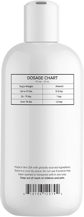 DNA PET K9 Calm+ Liquid Supplement for Dogs – Botanical Blend with Valerian Root, Chamomile, Passion Flower & Hemp Seed Oil – Thiamine & Melatonin - Bacon & Peanut Butter Flavor – 8 fl oz