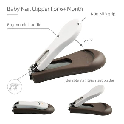 Baby Nail Clippers Set with Cute Case, Infant Fingernail and Toenail File Kit for Newborn Manicure and Pedicure, New Mom Grooming Gift