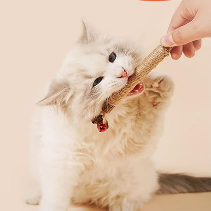 Vintage & Haven 3 Pcs Natural Silvervine Sticks Cat Toys, Catmint Silvervine Blend Sticks, Kittens Chew Toys for Teeth Cleaning, Matatabi Dental Care Cat Treat, Consumable Kitty Lick Toys (3 Pcs)