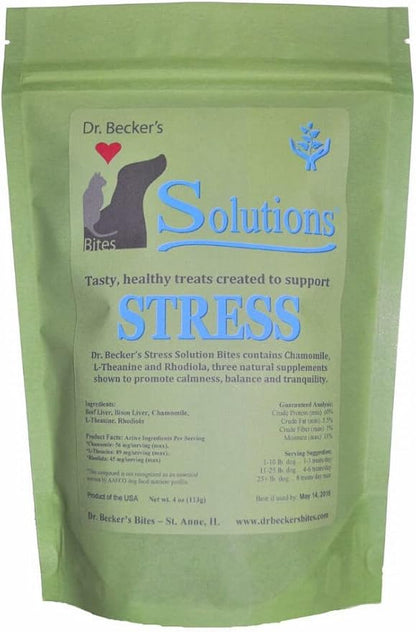 Dr Becker's Stress/Calming Solution Bites Treats - Natural Supplement for Dogs