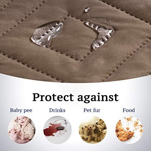 H.VERSAILTEX Reversible Quilted Recliner Covers Water Resistant Furniture Protector for Reclienr Chair with Elastic Straps for Pets Kids Sitting Width Up to 28"(Oversized Recliner, Taupe Brown/Beige)
