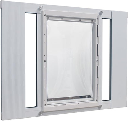 Ideal Pet Products Aluminum Sash Window Pet Door, Adjustable to Fit Window Widths from 27" to 32", Large 10-1/2” x 15” Flap Size