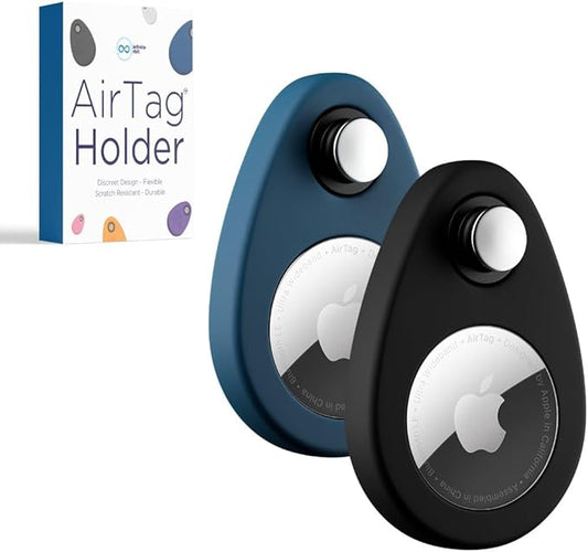 INFINITE ORBIT AirTag Holder for Kids – 2 Pack Anti-Removal Locking Case, GPS Tracker Holder Suitable for Children, Elderly, Pets & Luggage, Hidden Air Tag Pin Case (Compatible with Apple AirTag)