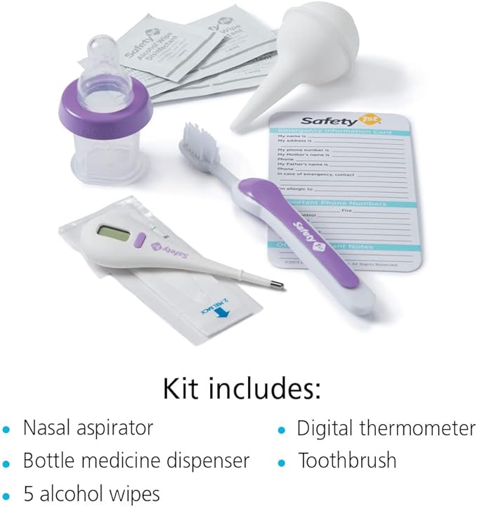 Safety 1st Deluxe Baby Healthcare and Grooming Kit, Pyramids Grape Juice, Newborn Baby Essentials, One Size, 24 Pieces