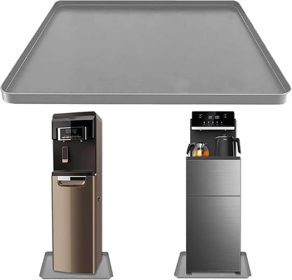 Water Cooler Mat,24x16x0.8 inches Non-Slip Silicone Pet Mat with Raised Edge,Multipurpose Leakproof Drip Tray Kitchen and Appliance Floor Protector Mat for Home Appliances（Grey）