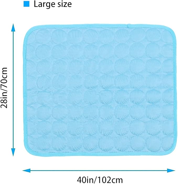 Dog Cooling Mat Washable Ice Silk Cooling Mat for Dogs Waterproof Bottom Summer Sleeping Pad Self Cooling Pad Blanket for Pets (40x28 in, Light Blue)