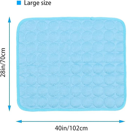 Dog Cooling Mat Washable Ice Silk Cooling Mat for Dogs Waterproof Bottom Summer Sleeping Pad Self Cooling Pad Blanket for Pets (40x28 in, Light Blue)