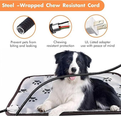 Cat Heating Pad – 18x18 in Self-Warming Pet Bed, Electric Heated Dog & Cat Pad, Waterproof, Temperature Adjustable, Fast Heating, Safe Thermostat, for Kittens Puppies Small Pets