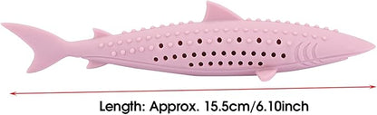 VINGVO Cat Teeth Cleaning Toy, Cat Teething Toys Silicone Molar Stick Catnip Toys Cat Toothbrush Cat Fish Shape Toothbrush with Catnip Chew Bite Teeth Cleaning Toy for Cats Kitten Kitty