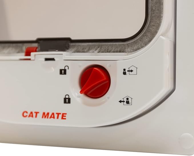 Cat Mate 4-Way-Locking Electromagnetic Cat Flap (254) - Exclusive Entry Collar Magnet Operated, for Small to Average-Sized Cats, for UPVC, Wood and Wall, White