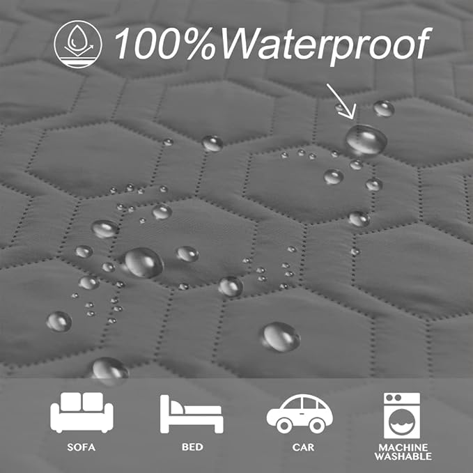 Tcksstex Waterproof and Non-Slip Dog Bed Cover and Pet Blanket Sofa Pet Bed Mat ，car Incontinence Mattress Protectors Furniture Couch Cover for Most Cats Dogs, Pets（40x50-Dark Grey）