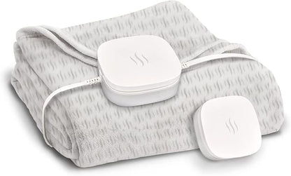 Hidden Heat Electric Foot of the Bed Warmer by SpotWarm; Wireless RF Remote, Microplush Flannel Mattress Warmer for Heated Feet. (King Size - 74" by 28")